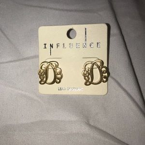initial “D” earrings